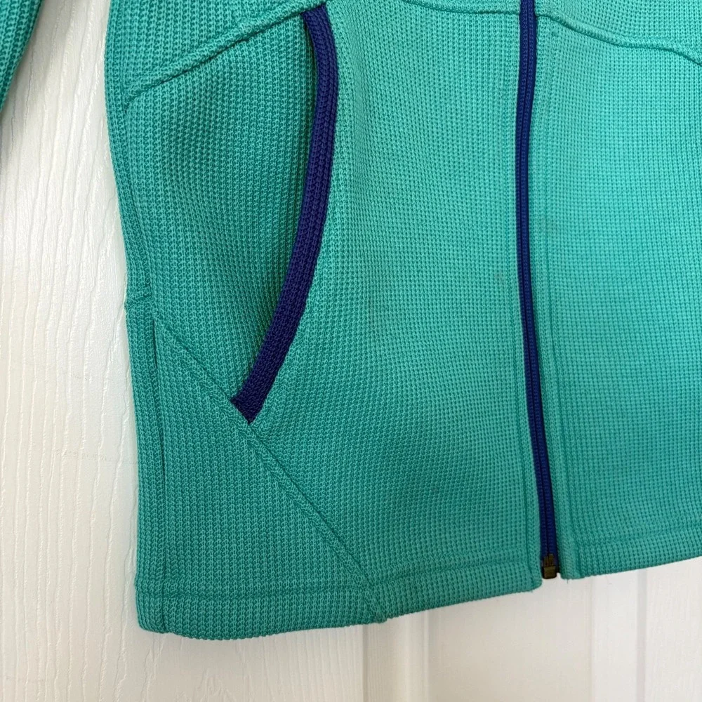 Spyder Active‎ Sports Kids Teal Textured Full-Zip Jacket Size 10/12 Youth Fleece